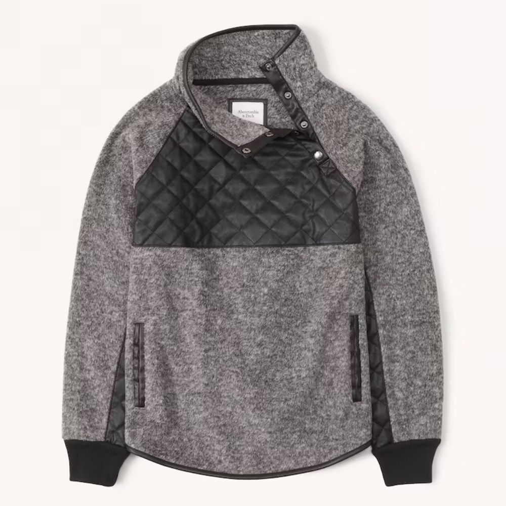 Asymmetrical Snap-Up Fleece